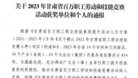  甘肅物流集團13人榮獲2023年甘肅省 百萬職工勞動和技能競賽活動 “甘肅省技術(shù)標(biāo)兵”榮譽稱號